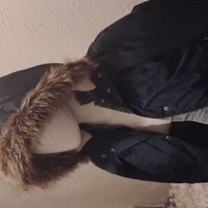 navy blue hooded pre-mark jacket